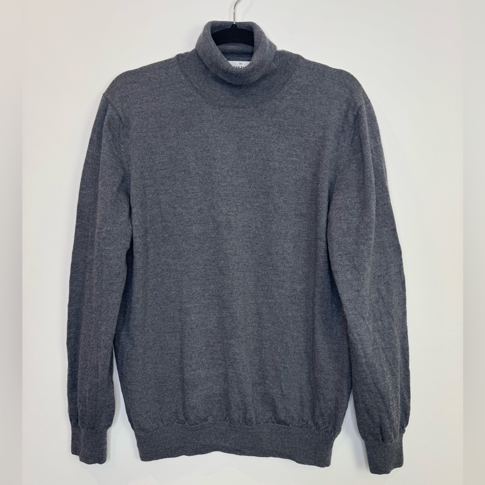 Gran Sasso Charcoal Gray Turtleneck Sweater virgin wool made in Italy